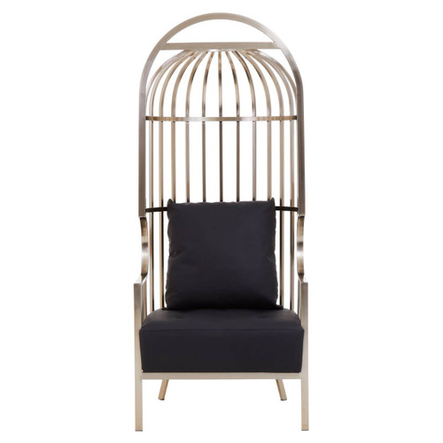 Eliza Brushed Silver Dome Cage Chair