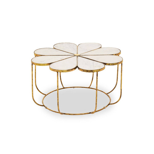 Rabia Petal Coffee Table With Marble Top