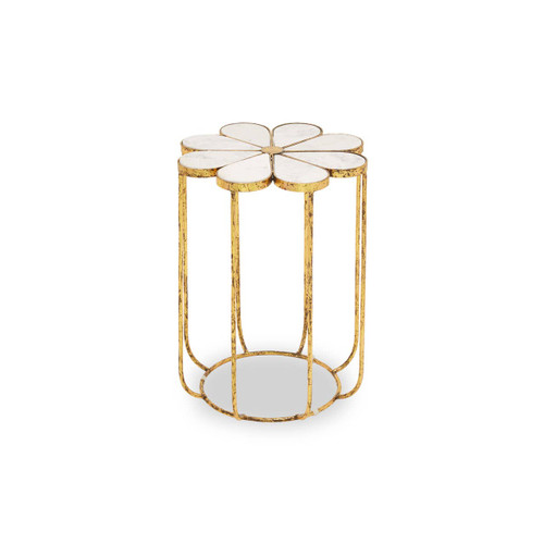 Rabia Petal Side Table With Marble Top