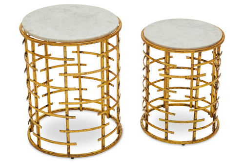 Rabia Set Of 2 Round Tables With Marble Top