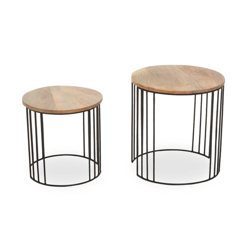 Nandri Set of 2 Mango Wood Side Tables