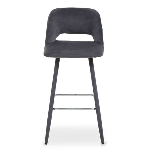 Warren Grey Velvet Bar Chair