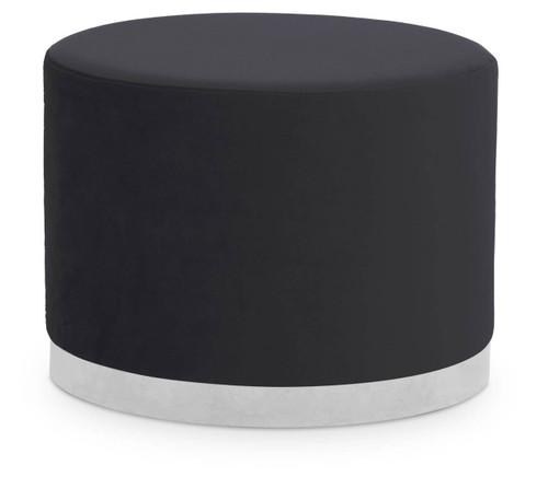 Hagen Round Stool with Black Velvet
