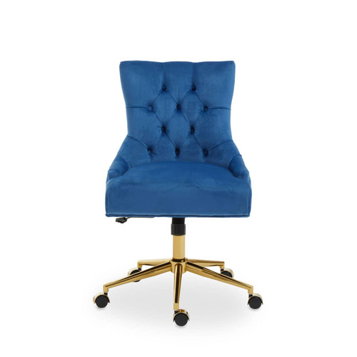 Anita Blue Velvet Office Chair