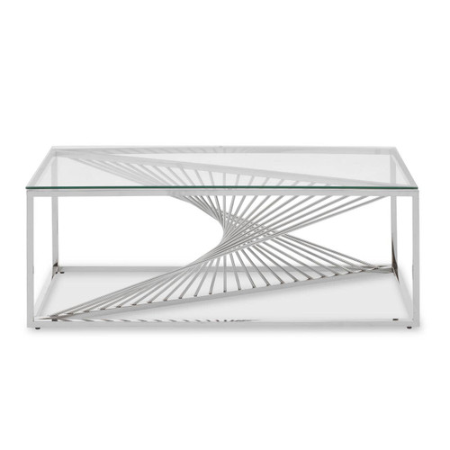 Amella Coffee Table with Silver Finish Frame