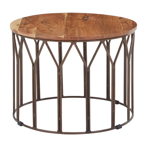 Boho Natural Mango Wood Large Side Table