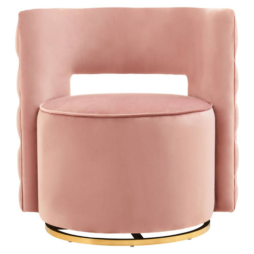 Yasmeen Pink Velvet Swivel Chair