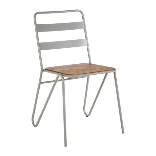District Grey Metal and Elm Wood Chair