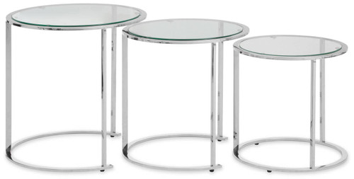 Allure Set of 3 Silver Nesting Table s