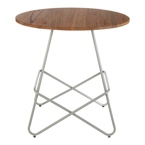 District Grey Metal & Elm Wood Round Table