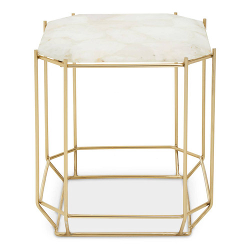 Jaipur White Quartz Side Table