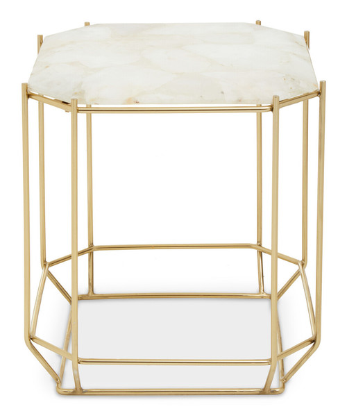 Jaipur White Quartz Side Table
