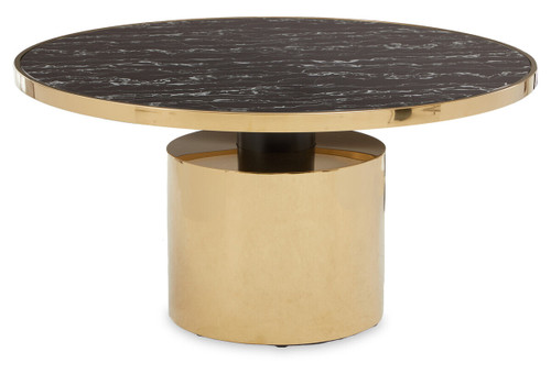 Oria Black Marble Effect Gold Base Coffee Table
