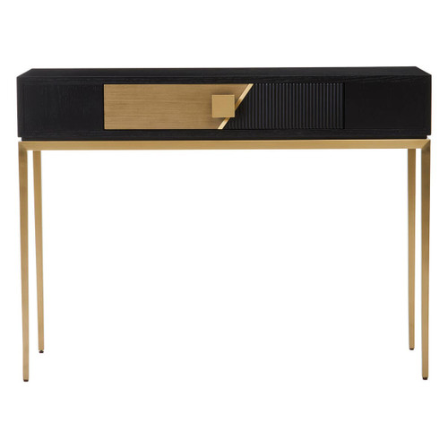 Davoli Black and Gold Console Table with 1 Drawer