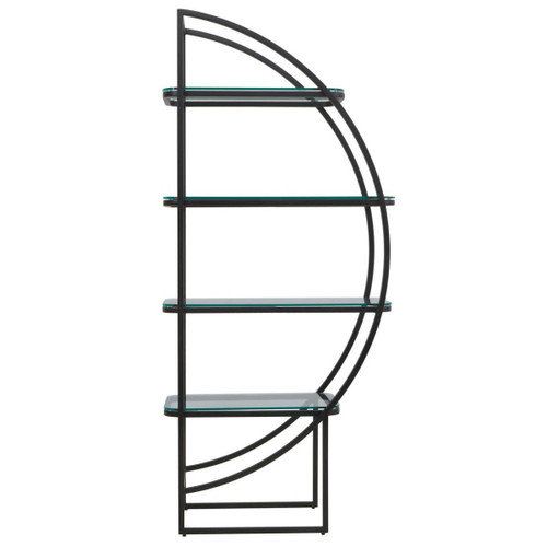 Vogue Right Half Moon Black Shelf Unit