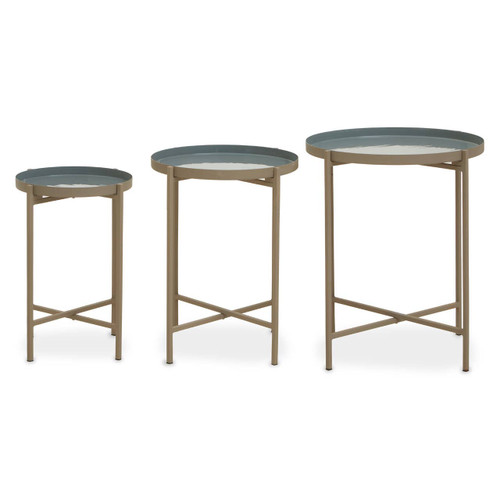 Set of Three Side Table with Cross Legs