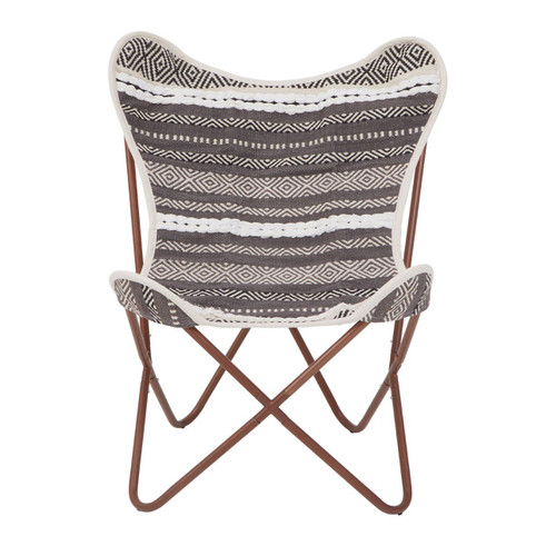 Cefena Grey and White Butterfly Chair