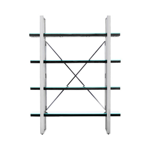 Kerala Black Wood Four Tier Shelf Unit