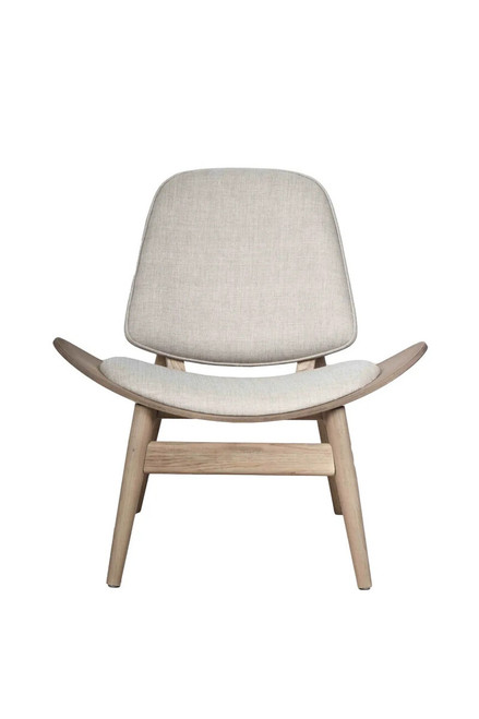Vinsi Grey Fabric Chair With Grey Wash Elm Wood