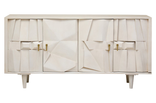 Sita Four Door Whitewash Mango Wood Abstract Sideboard Sita Four Door Whitewash Mango Wood Abstract Sideboard
