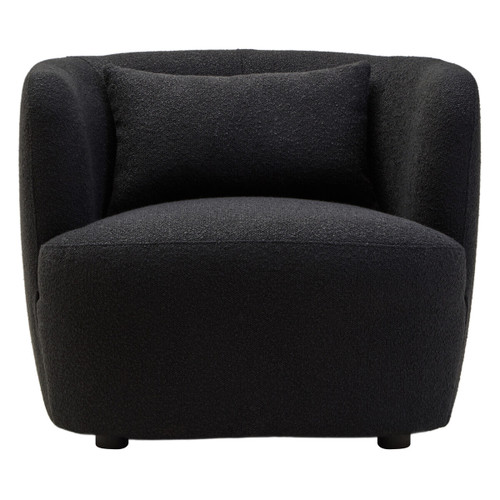 Bruge Textured Black Curved Chair