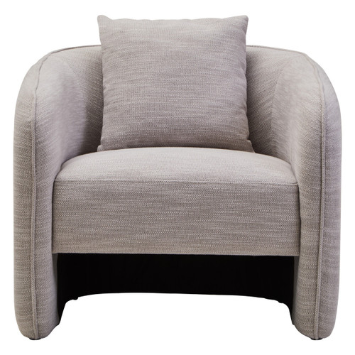 Bilani Grey Linen Effect Curved Chair