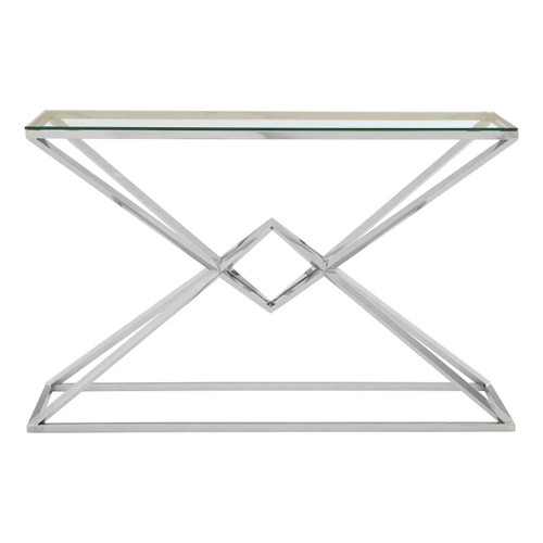 Allure Corseted Silver Console Table