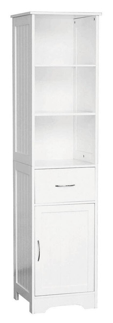 White Wood Floorstanding Cabinet With Shelves