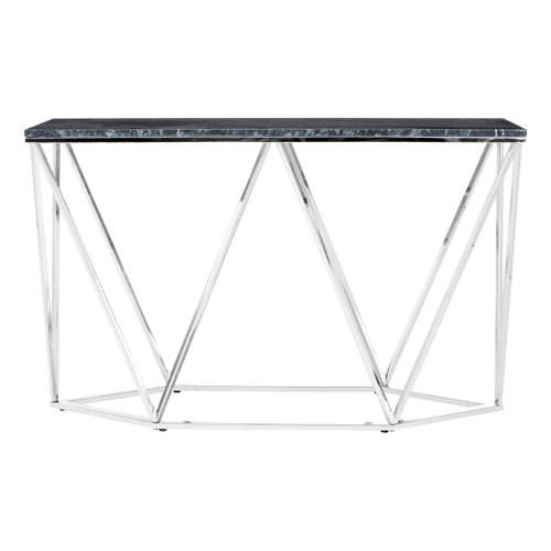 Allure Rectangular Black Marble Console Table