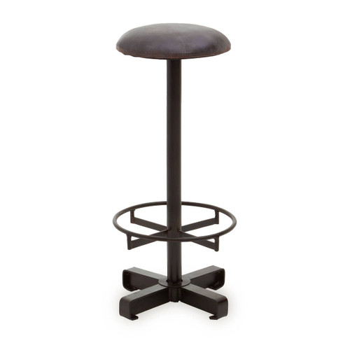 Buffalo Antique Blue Leather Bar Stool