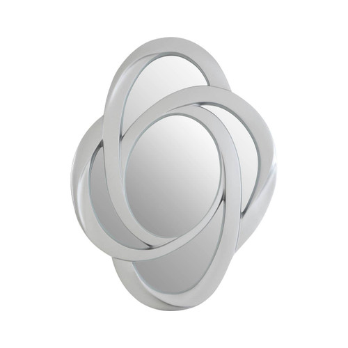 Silver Finish Elliptical Design Wall Mirror