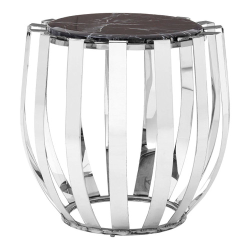 Alvaro Black Marble Side Table