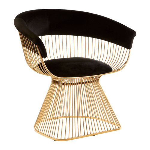 Vogue Black Velvet / Gold Finish Chair