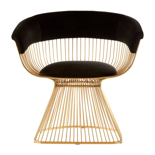 Vogue Black Velvet / Gold Finish Chair