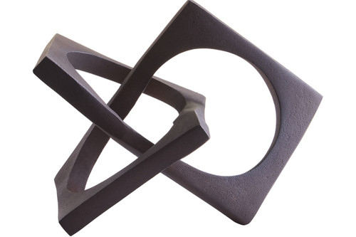 Prato Brown Finish Square Knot Sculpture