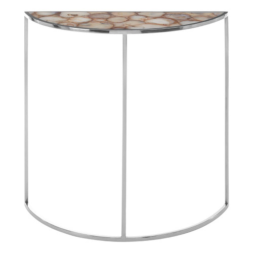 Vita Half Moon White Agate Top Table