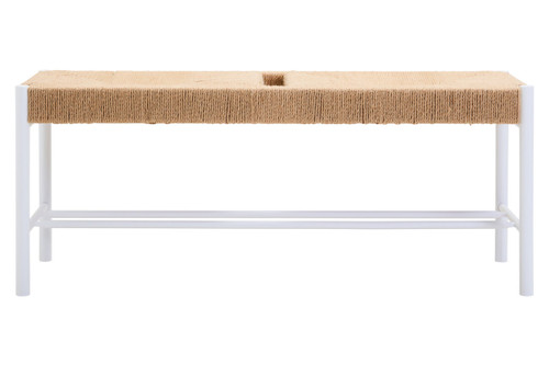 Bandar Large Natural Rope and White Wood Bench Bandar Large Natural Rope and White Wood Bench