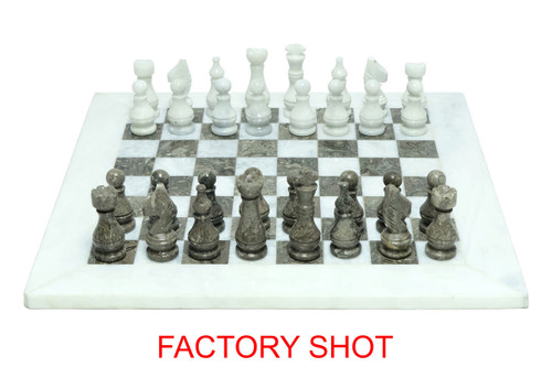 Flos White and Grey Small Marble Chess Set