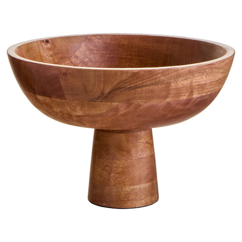 Kara Mango Wood Serving or Fruit Bowl with Pedestal Base Kara Mango Wood Serving or Fruit Bowl with Pedestal Base