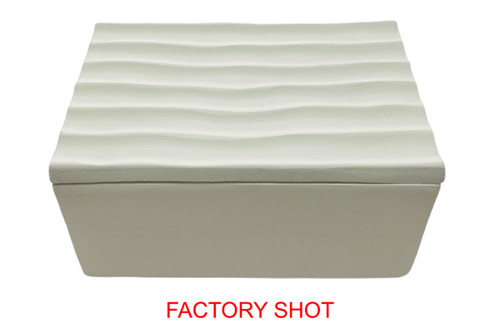 Mira Large Ivory Finish Rippled Box