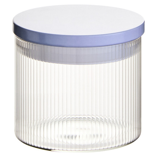 Freska Ribbed Round Glass Jar with White Lid 500ml