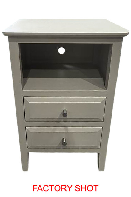 Heritage Two Drawer Taupe Wood Side Table