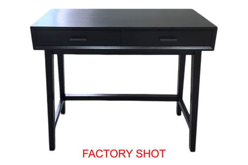 Heritage Two Drawer Black Wood Finish Console Table