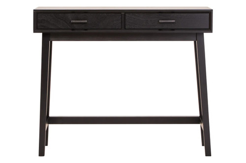 Heritage Two Drawer Black Wood Finish Console Table