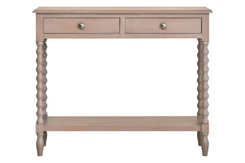 Heritage Two Drawer Bobble Detail Grey Wooden Console Table