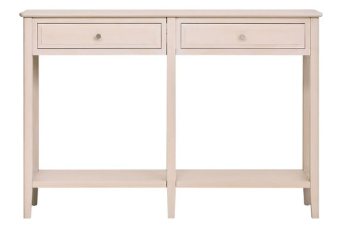 Heritage Two Drawer Taupe Finish Wood Console Table