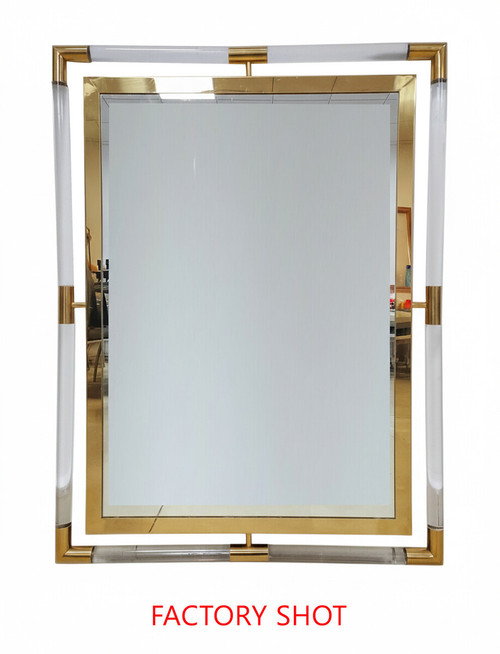 Cardona Wall Mirror with Clear and Matt Gold Frame