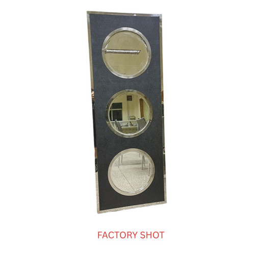 Cardona Black Shagreen Effect Wall Mirror with Gold Frame