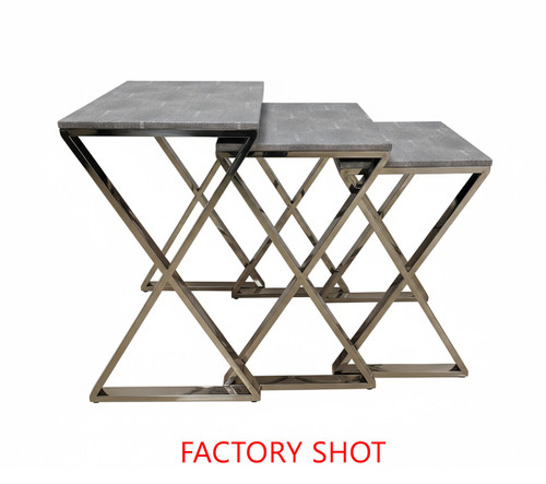 Cardona Nest of Three Shagreen Effect Tables