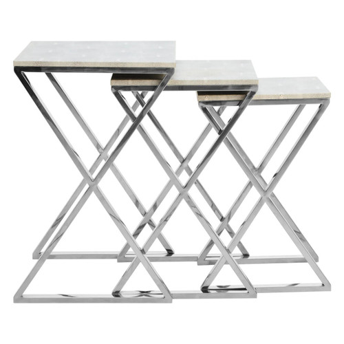 Cardona Nest of Three Shagreen Effect Tables